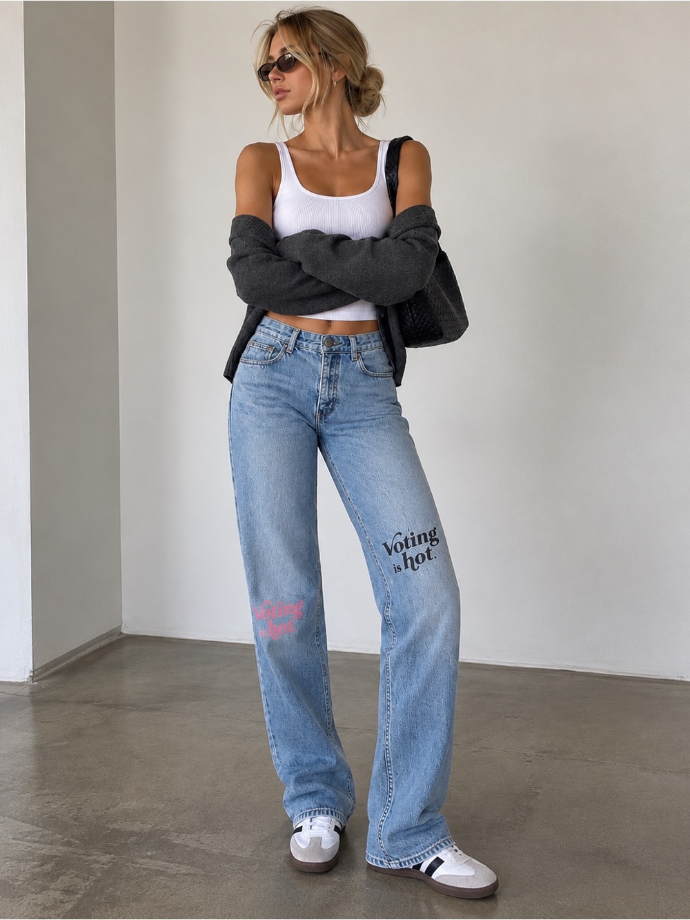 Vintage GUESS Voting Is Hot Graphic Jeans USA 28